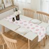 pink strawberry table runner for parties, strawberry short cake theme