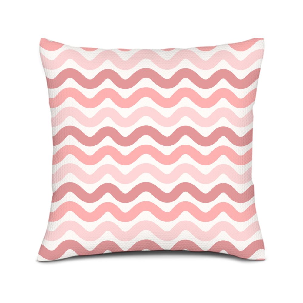 Pink Wavy Striped Pillow Cover - Image 3