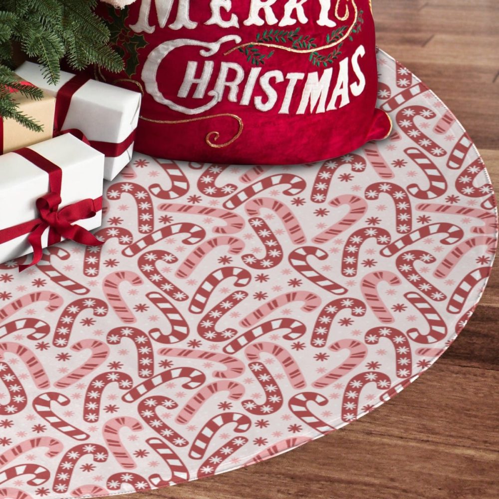 pink candy cane tree skirt for pink christmas decor