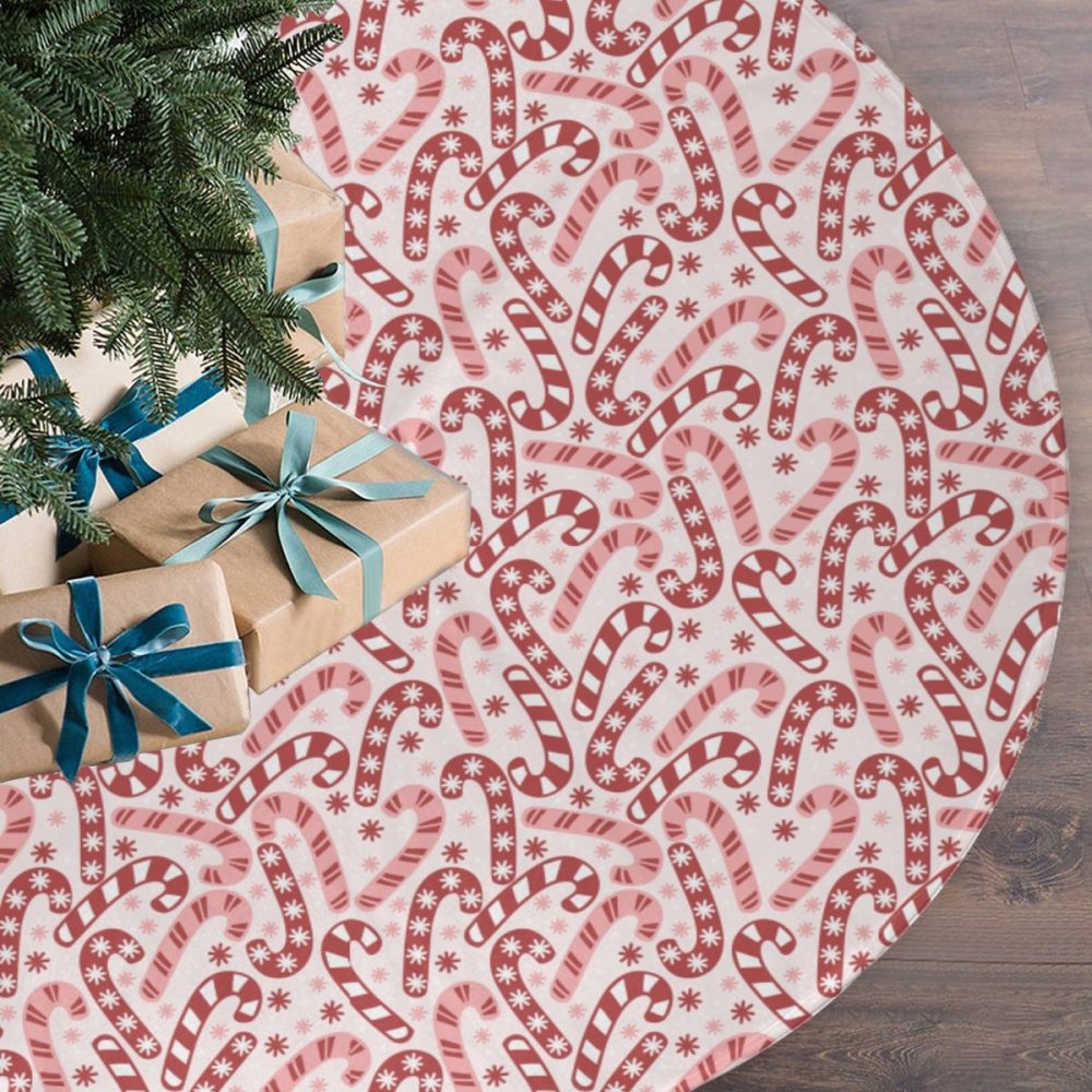 pink candy cane tree skirt for pink christmas decor