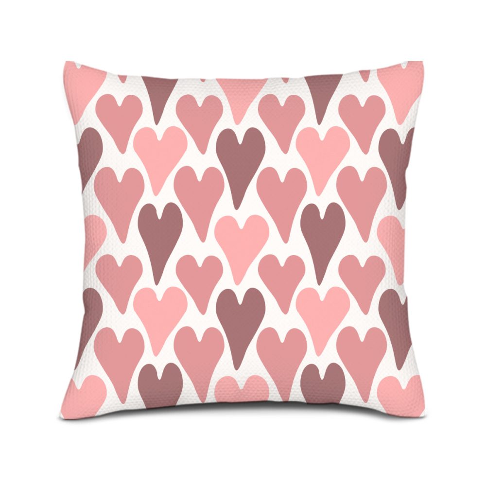 Pink Groovy Hearts Valentines Pillow Cover - Image 2