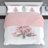 pink christmas tree bedding set, duvet cover and two shams. twin, full, queen, king