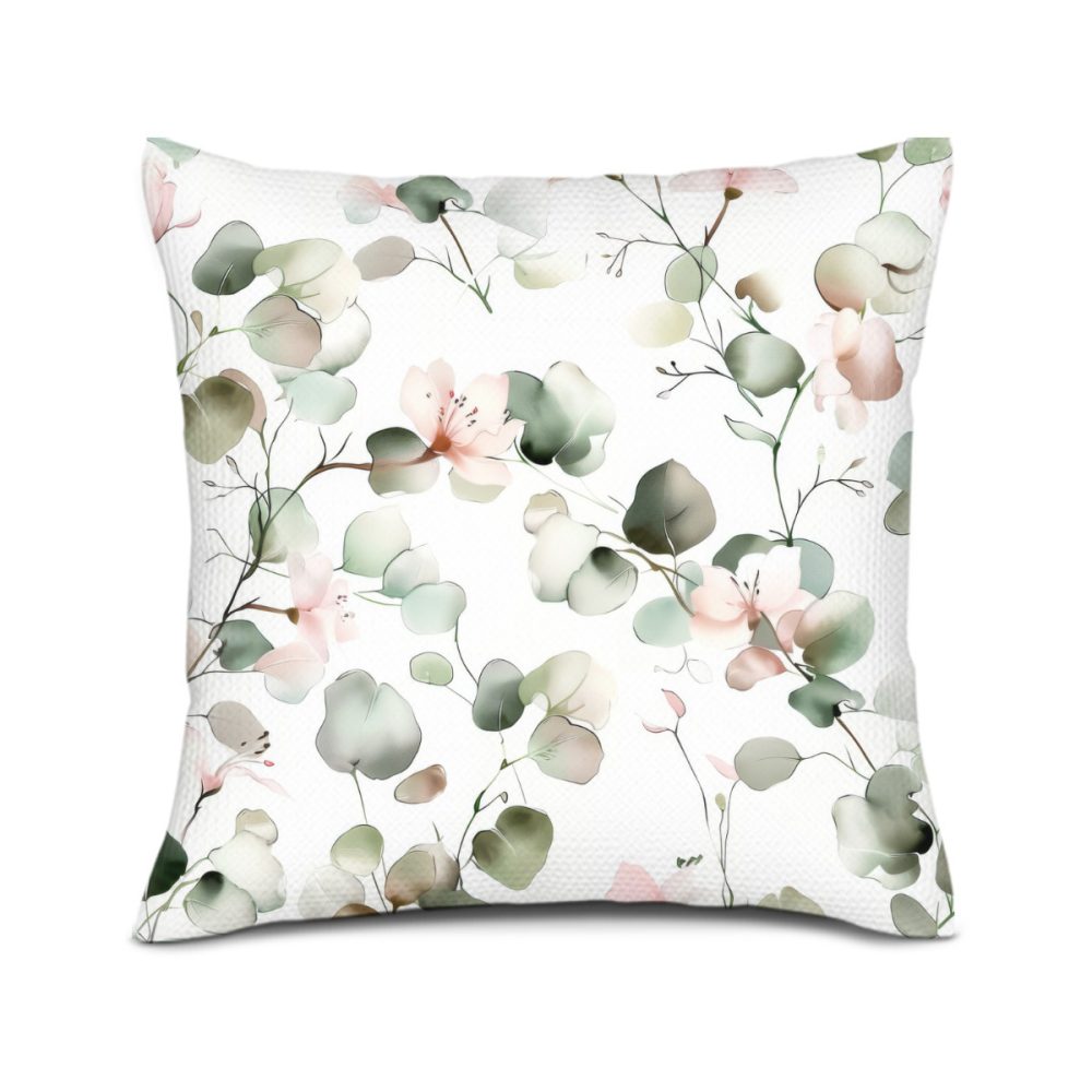 Blush Pink and Sage Green Floral Pillow Cover - Image 3