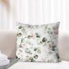 sage and pink floral pillow cover