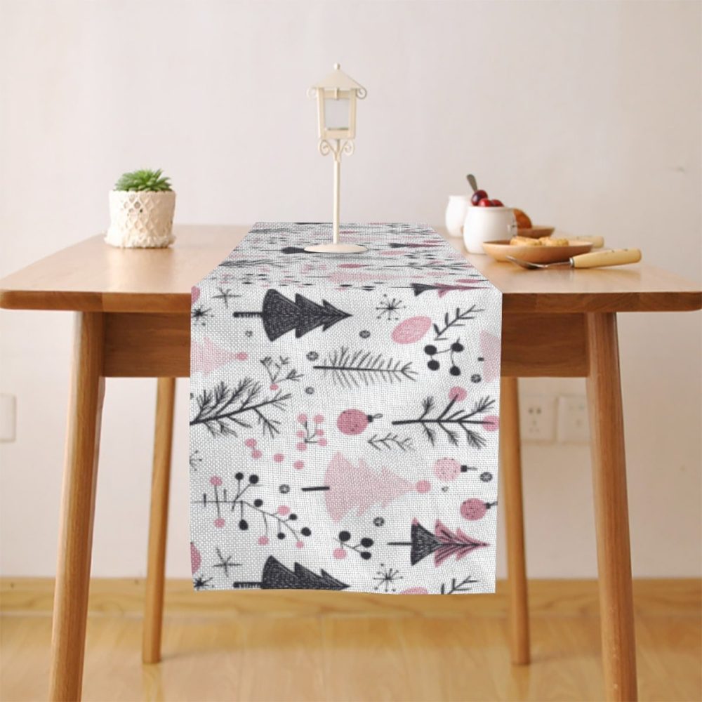 Pink and Black Scandinavian Style Christmas Runner