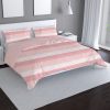 Pink striped ombre bedding set, duvet cover and two pillow shams