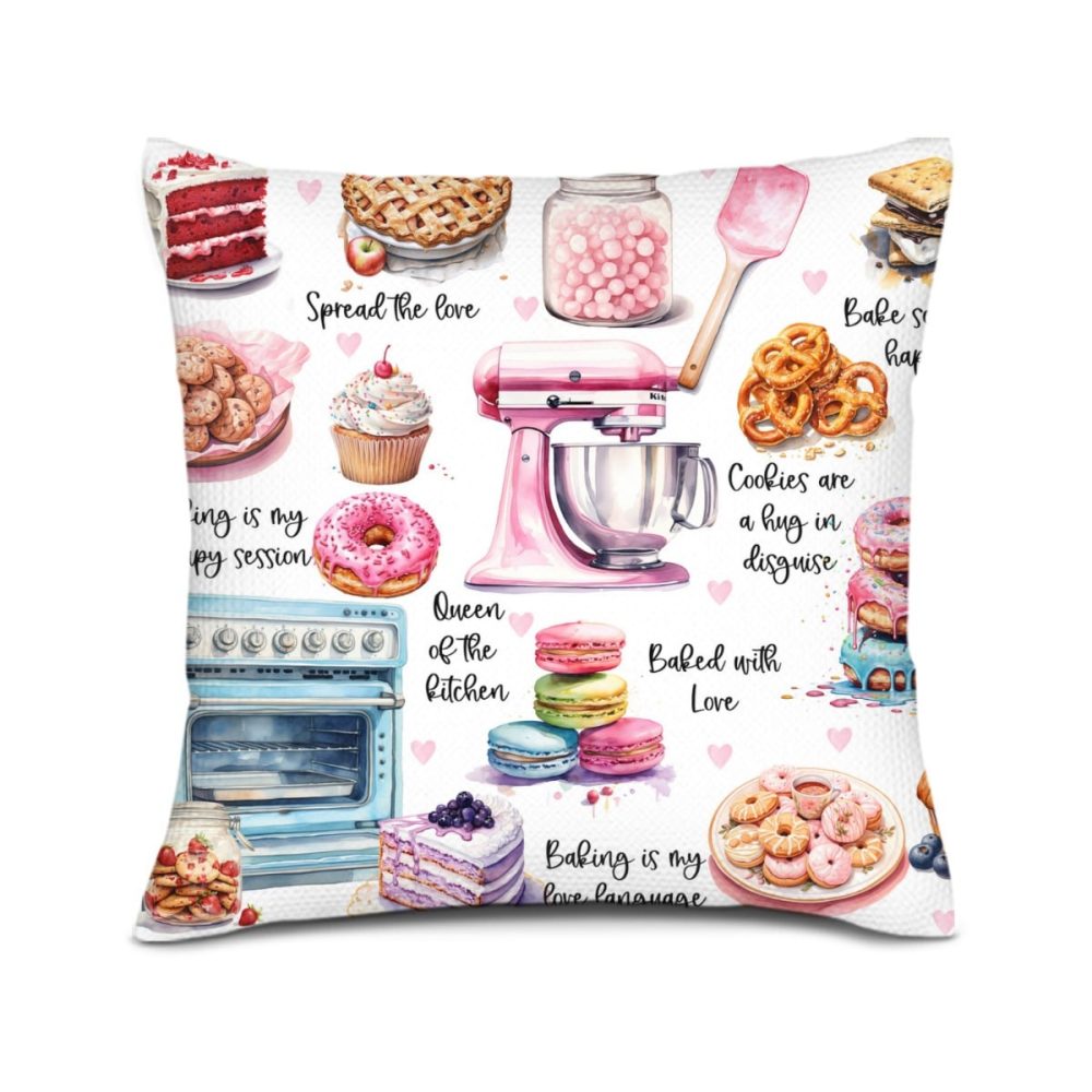 Fun Pink Baker Chef Pillow Cover - Image 3