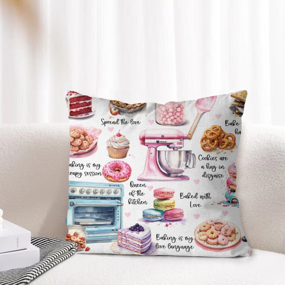 Fun Pink Baker Chef Pillow Cover