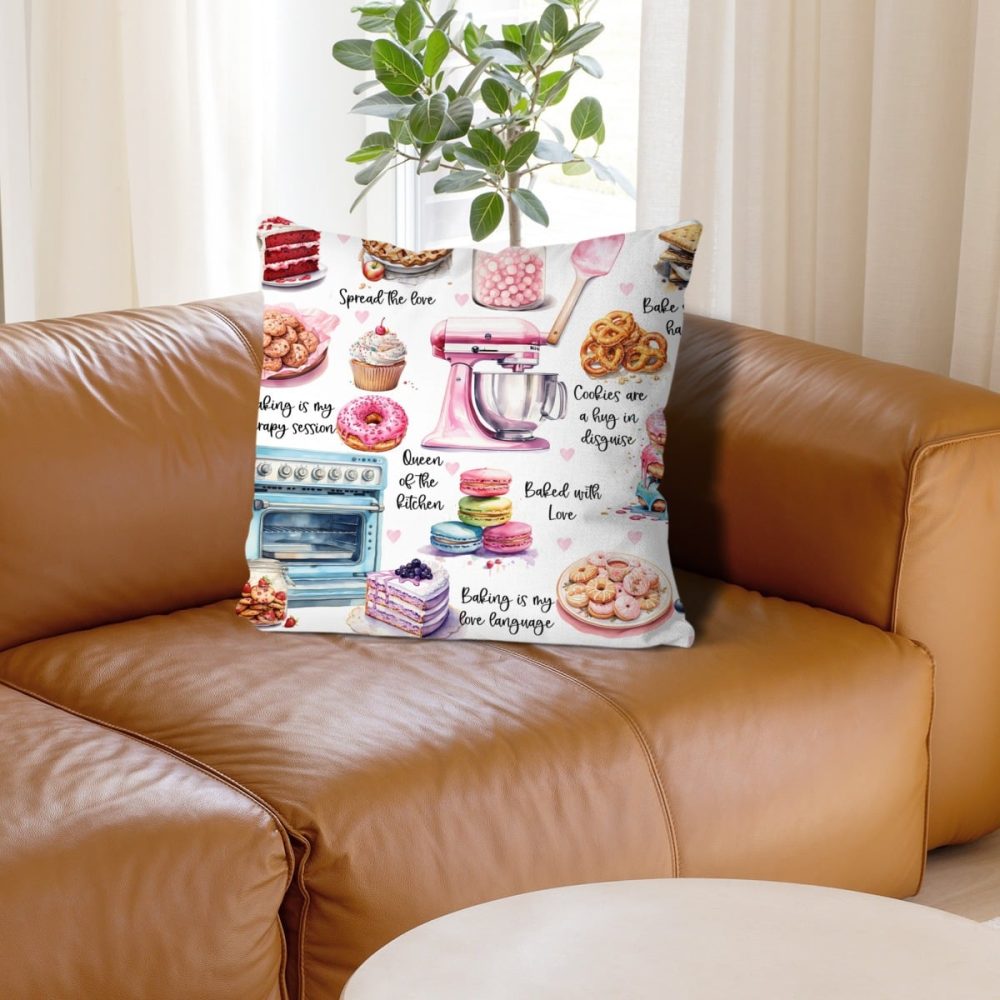 Fun Pink Baker Chef Pillow Cover - Image 2