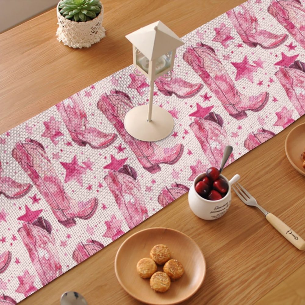 Pink Cowgirl Cowboy Boots Runner - Image 2