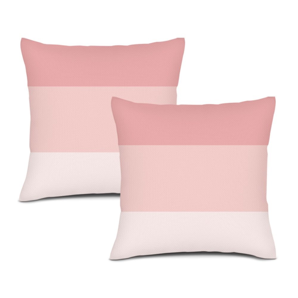 set of two pink ombre striped linen pillow covers bedroom decor