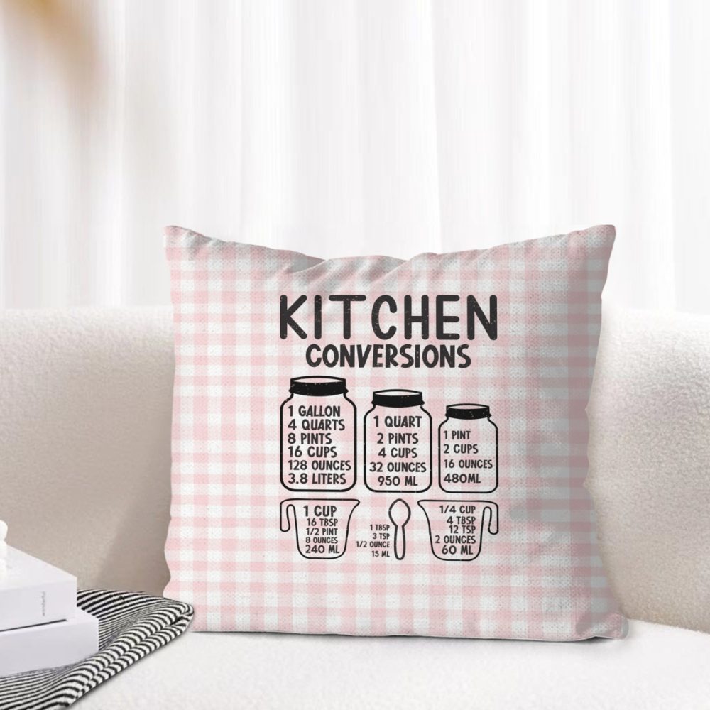 Pink Gingham Farmhouse Kitchen Pillow Cover