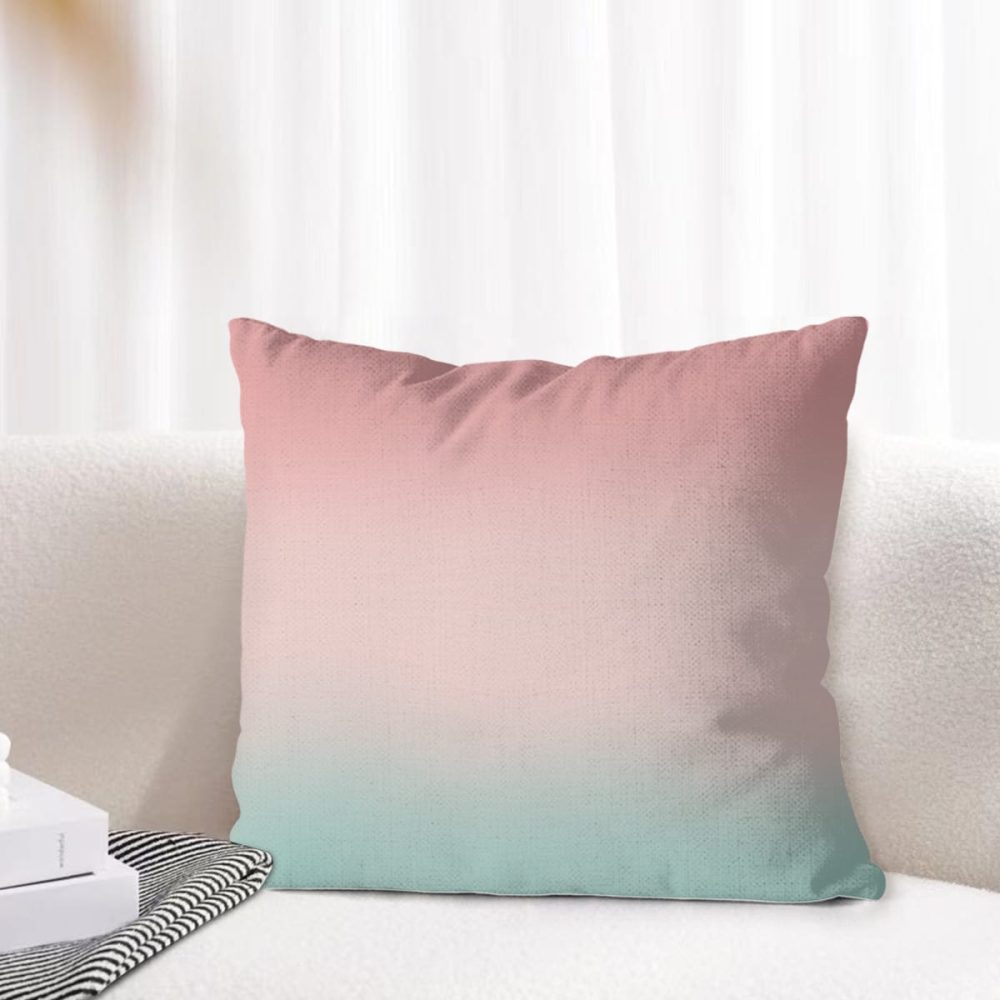 Pink and Aqua Ombre Pillow Cover