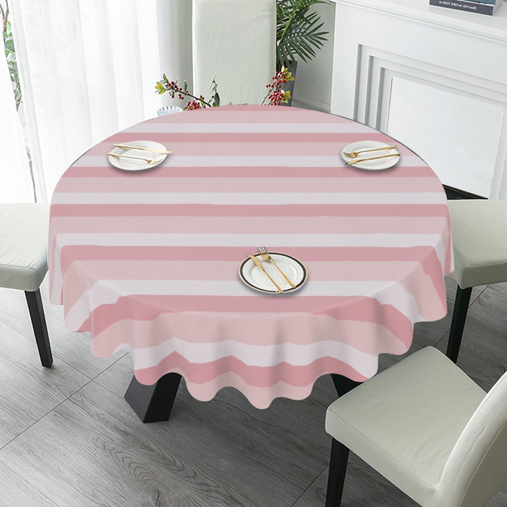 ombre pink striped round table cloth 60 inch, pink party decor