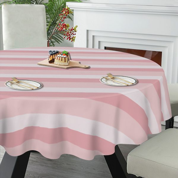 ombre pink striped round table cloth 60 inch, pink party decor