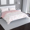 blush pink ombre snowflake christmas winter bedding for pink lovers, duvet with two shams, twin, full, queen, king