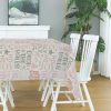 dusty pink and sage green word art christmas linen table cloth 72 inch