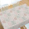 dusty pink and sage green word art christmas linen table cloth 72 inch