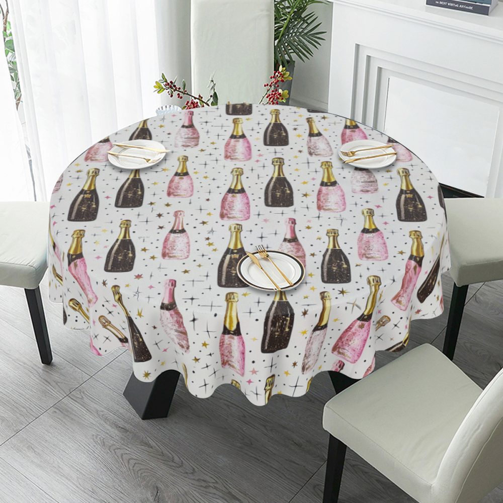 New Years Round Table Cloth, 60 Inch