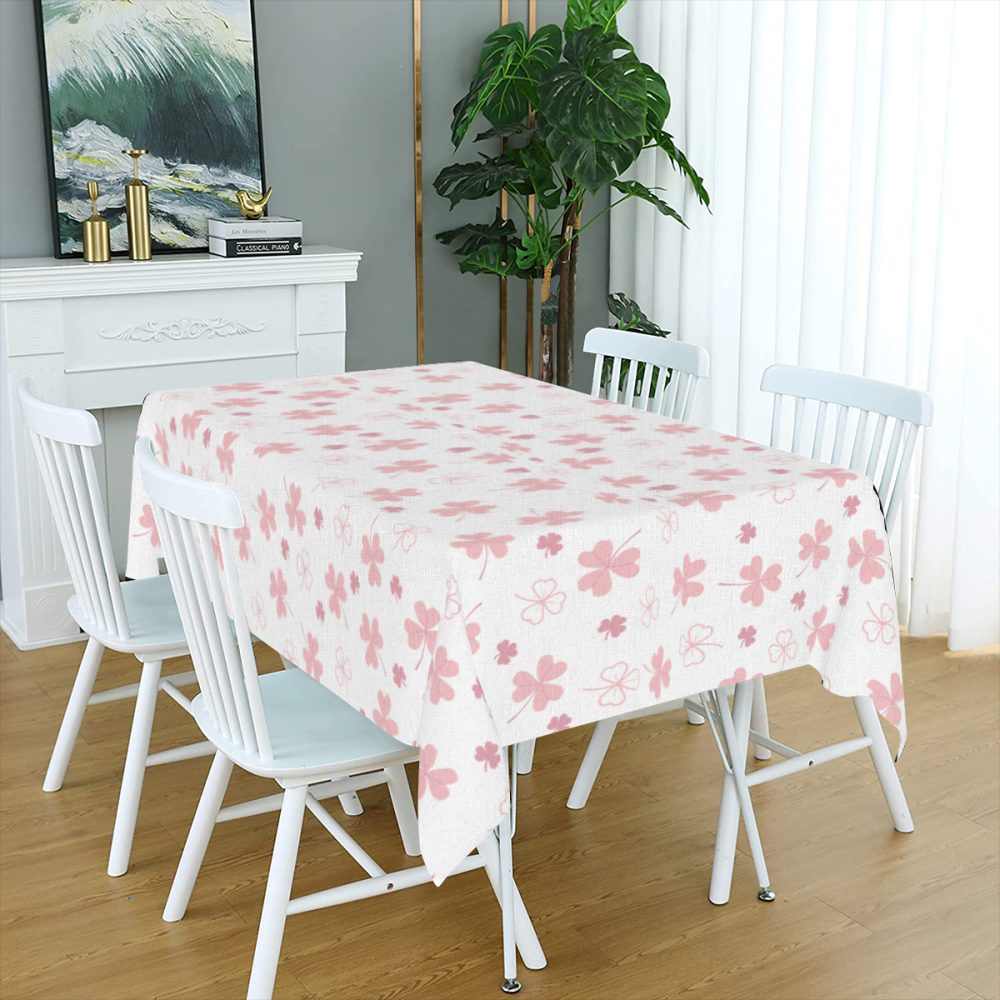 72 Inch Pink Shamrock Table Cloth for St Patricks Day - Image 5