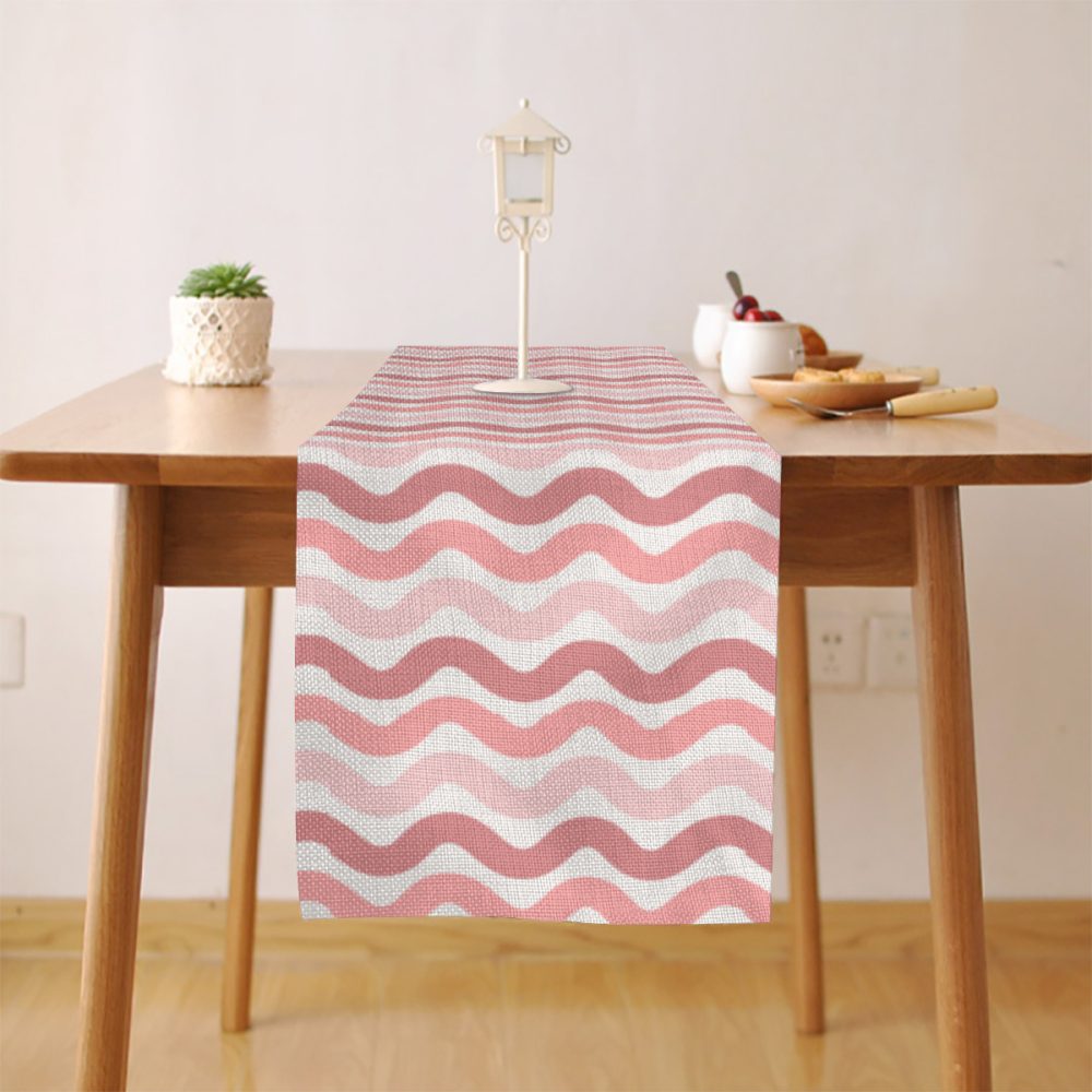 Wavy Pink Striped Runner