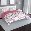 pink wild flower valentine's day bedding set, duvet cover and two shams, twin, queen, full, king