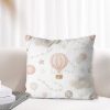 pastel hot air balloon pillow cover nursery decor, linen square