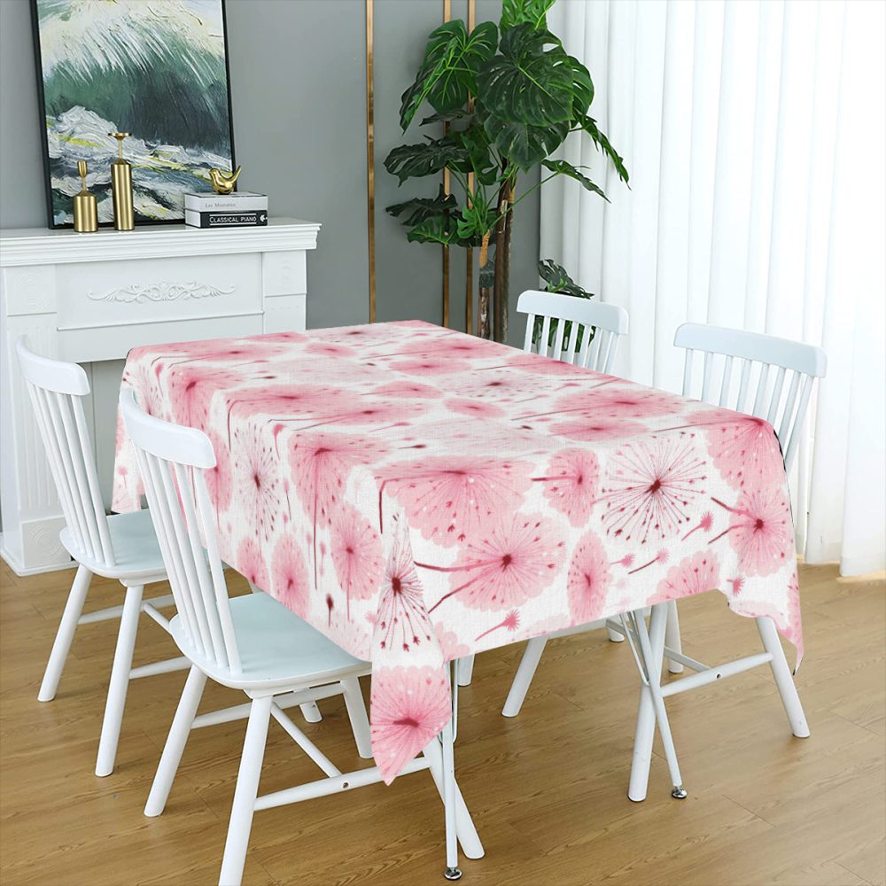 Pink Dandelion Table Cloth, 72 Inch - Image 5