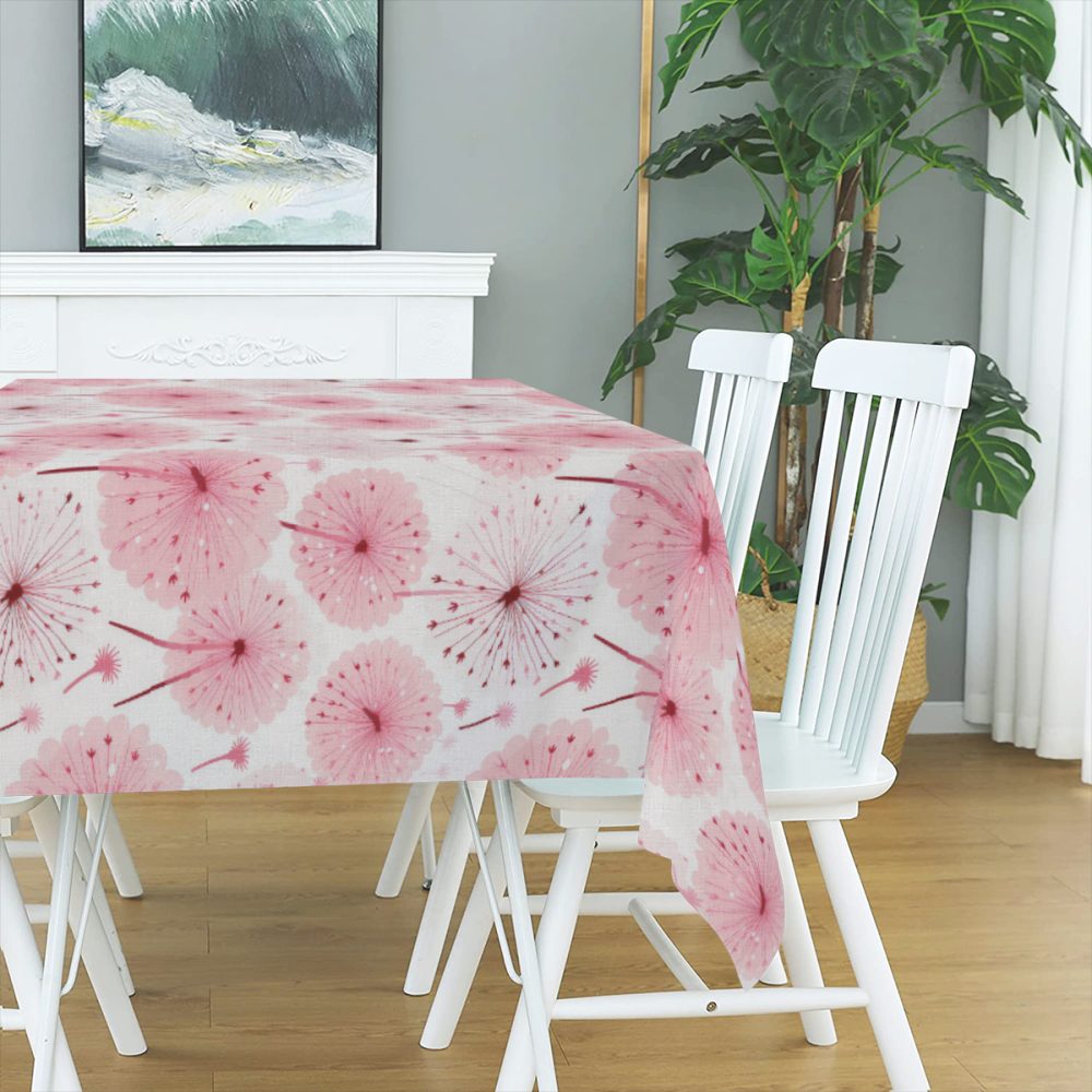 Pink Dandelion Table Cloth, 72 Inch - Image 3