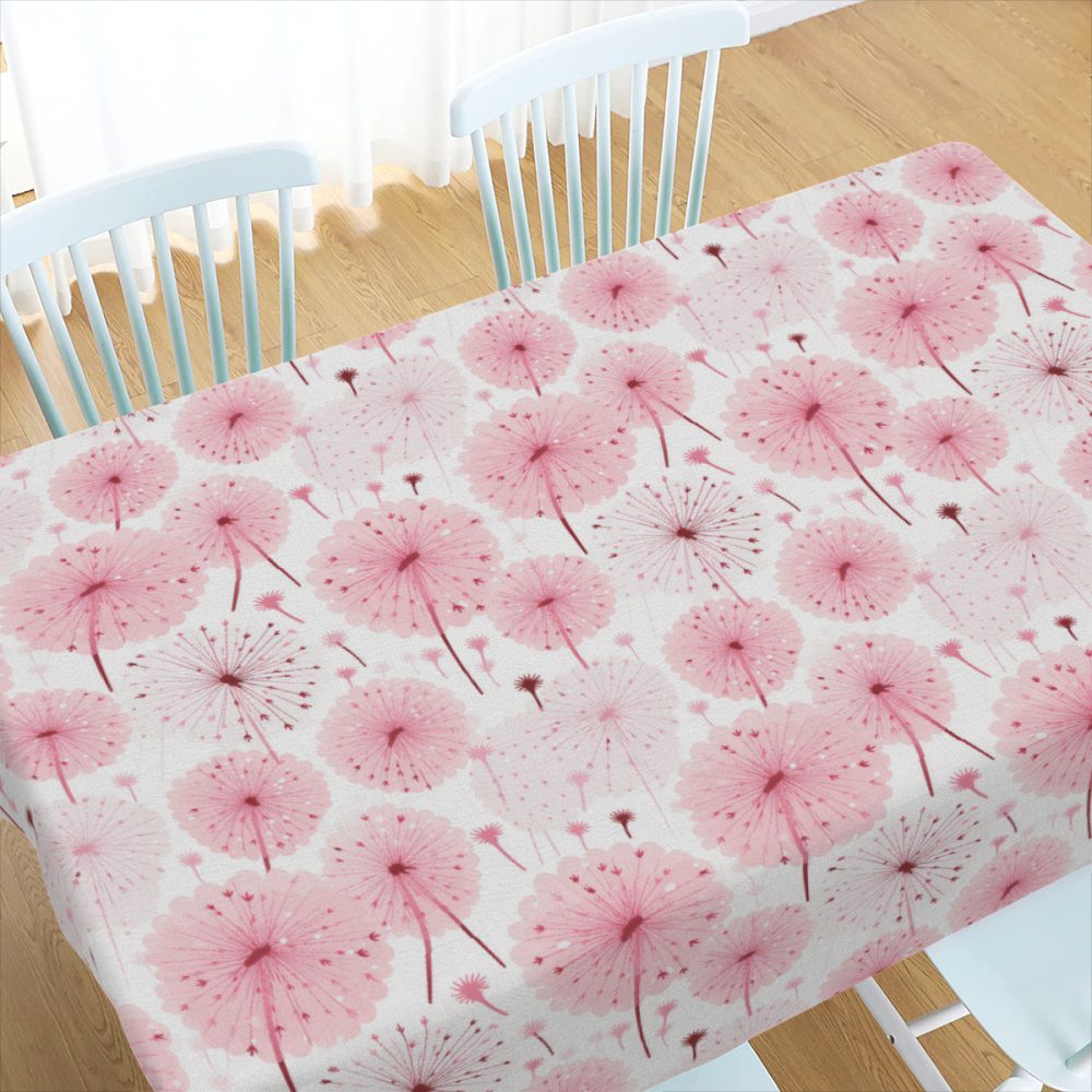 Pink Dandelion Table Cloth, 72 Inch - Image 4