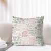 dusty pink and sage green word art christmas pillow covers