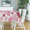 pink hearts valentines day linen table cloth 72 x 54 inch, rectangle. Vendor shows