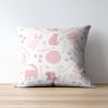 cute pink cat pattern pillow covers, 18, 20, 22, 24, 26 inch, cat bedroom