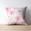 pink dandelions square linen pillow cover , 18-26 inch, zipper closure, pink home decor and bedroom