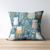 cute pink cats with teal lined pillow cover, car lover gifts