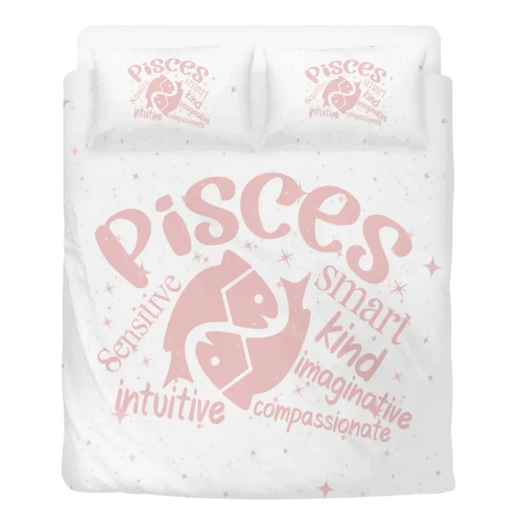 Pink Pisces Zodiac Sign Bedding Set - Image 2