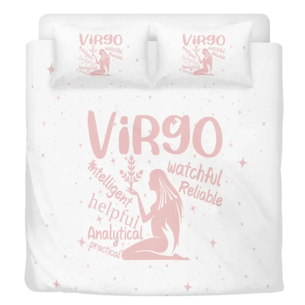 Pink Virgo Zodiac Sign Bedding Set - Image 2