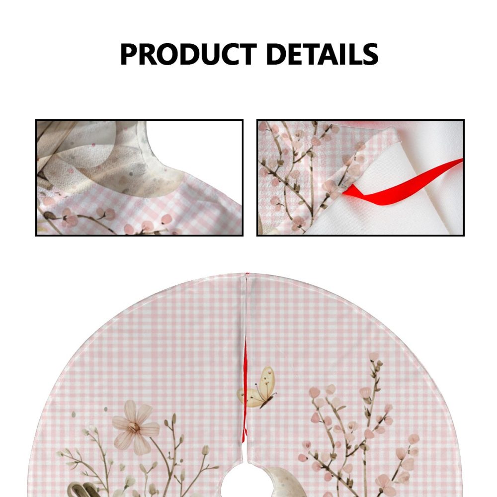 Pink Gingham Easter Tree Skirt - Image 2