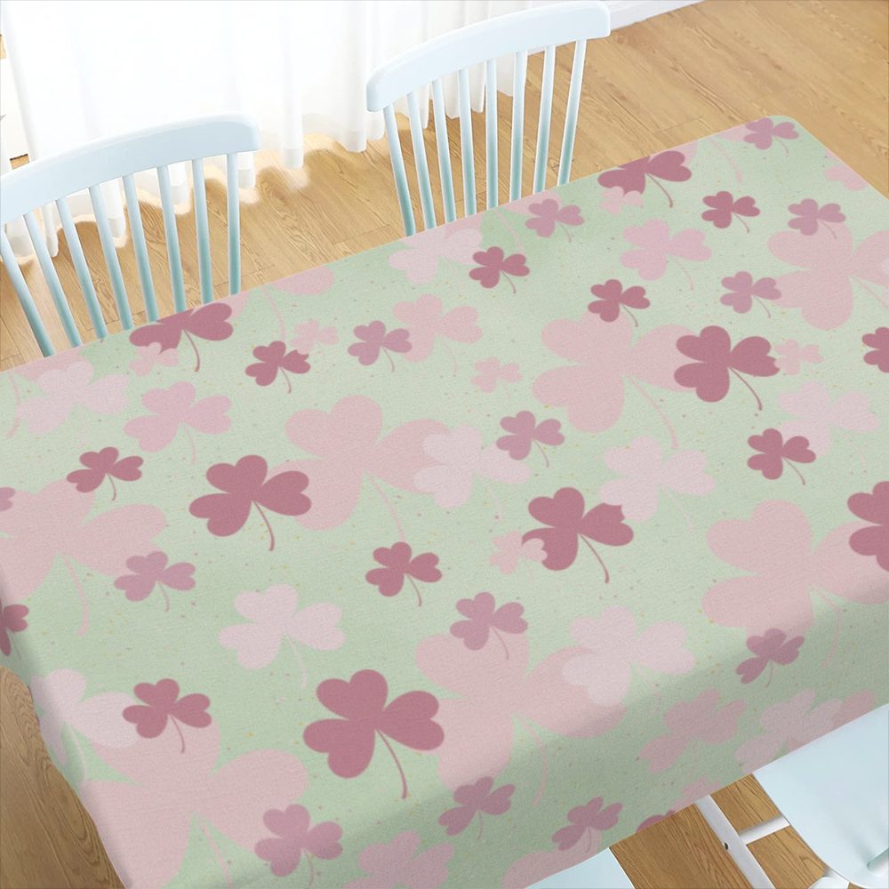 Pink and Green St Patricks Day Table Cloth - Image 2