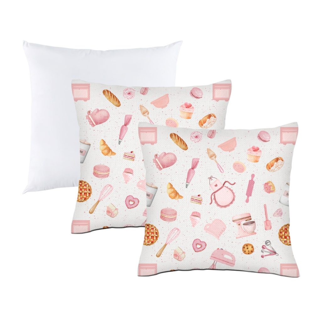 Fun Pink Bakery Print Pillow - Image 2
