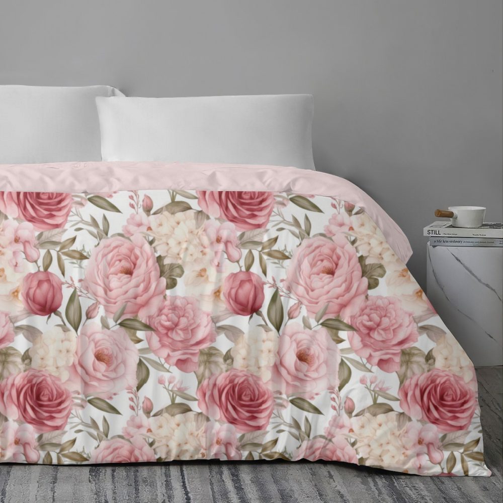 Pink Peonies Floral Bedding Set - Image 2