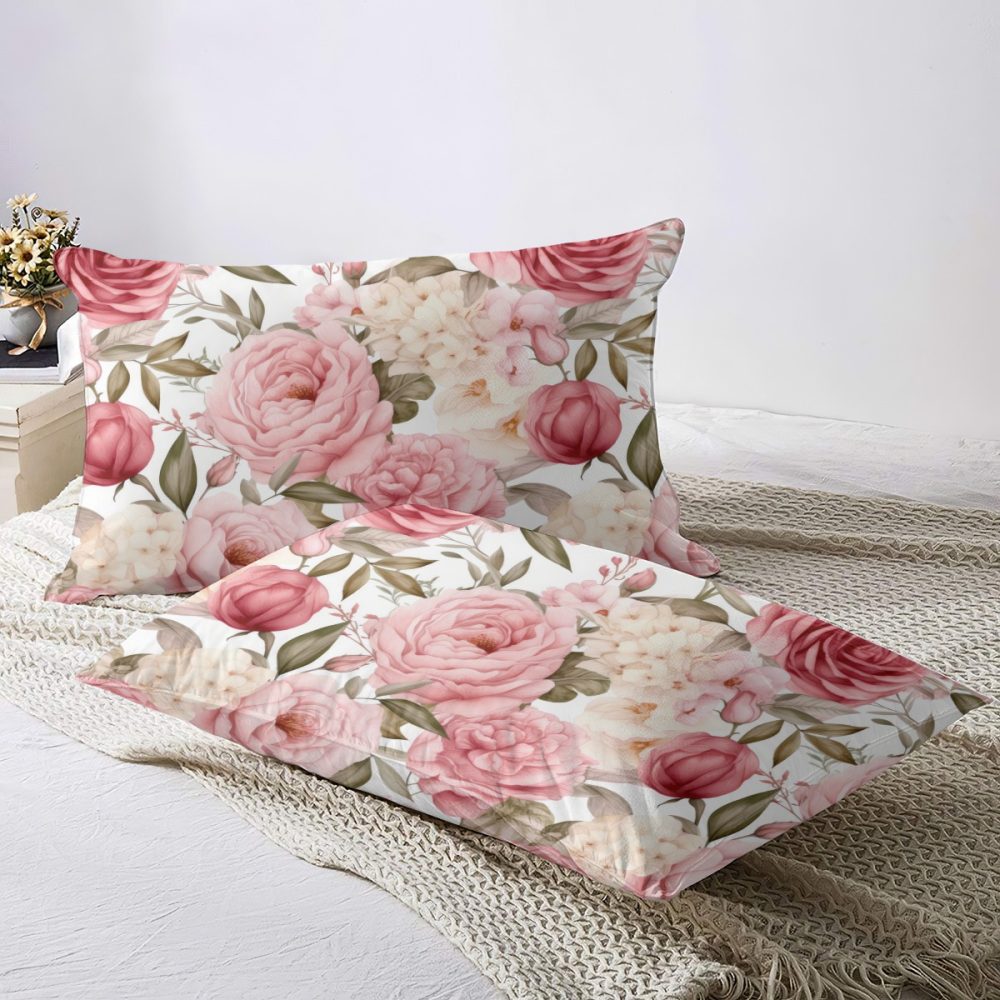 Pink Peonies Floral Bedding Set - Image 3