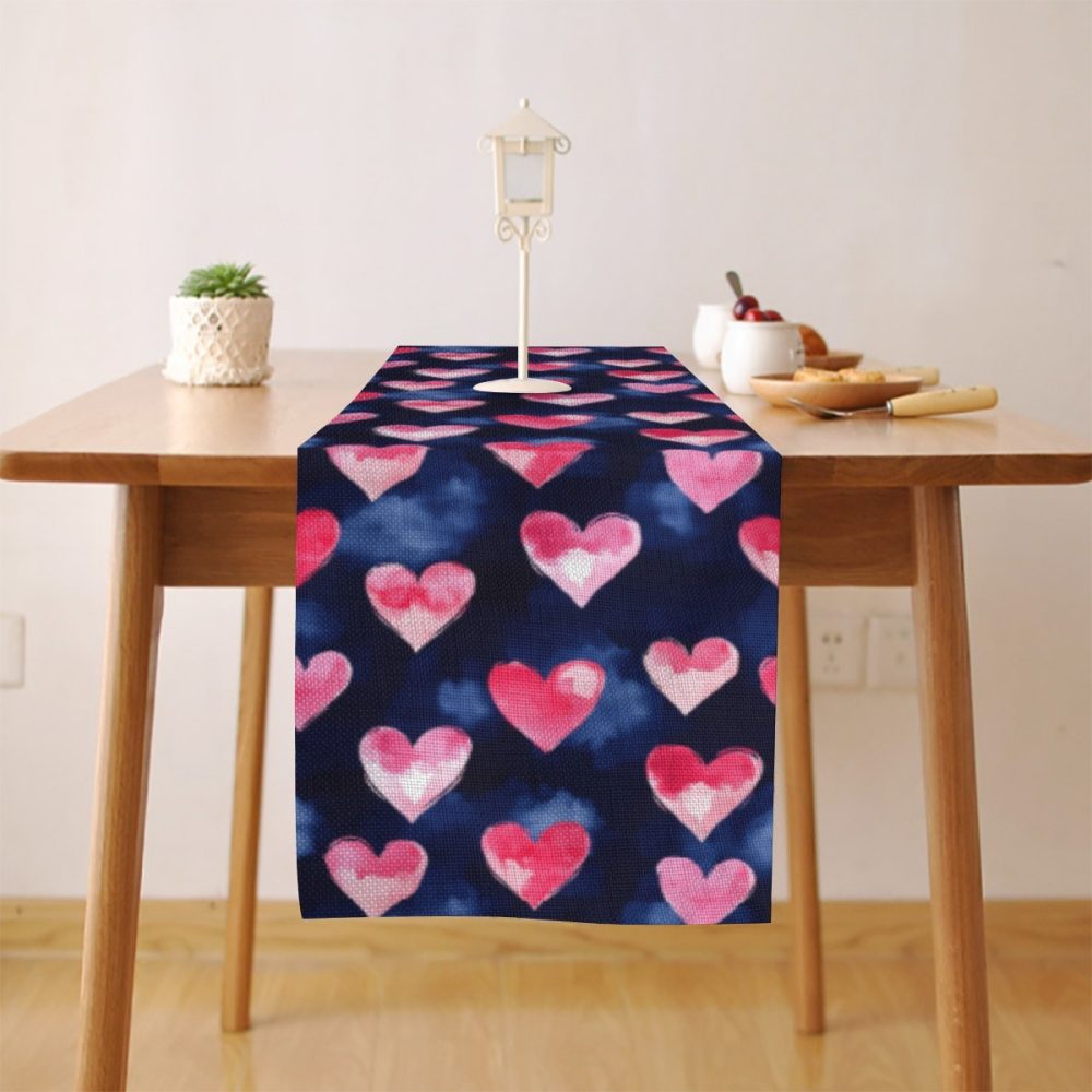 Navy Blue and Pink Heart Runner - Image 3