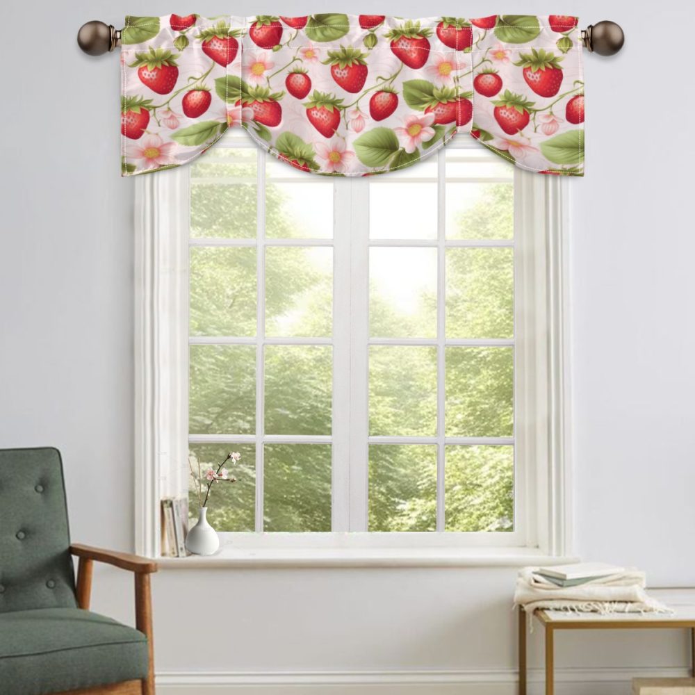 Pink Strawberry Tie Up Valance - Image 2