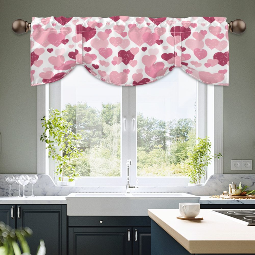 pink hearts valentines day valance