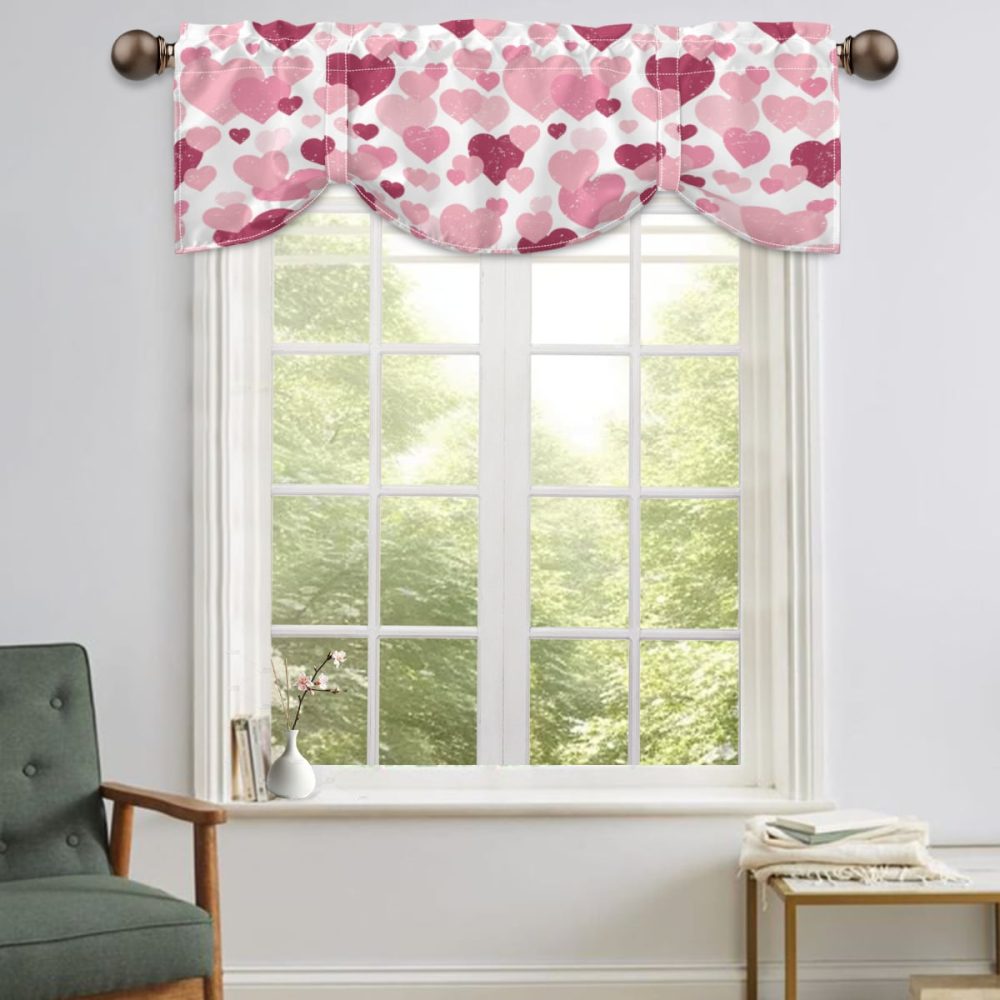 pink hearts valentines day valance