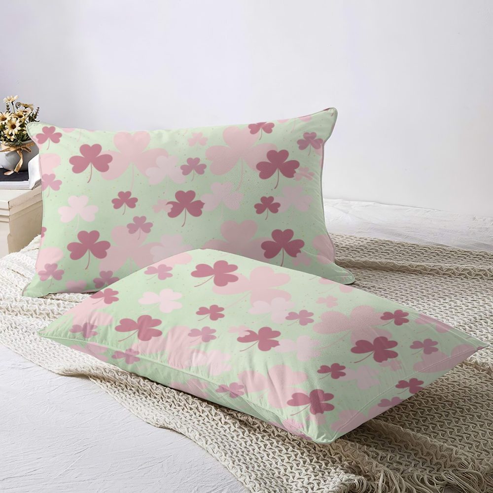 Pink and Green Shamrock St Patrick's Day Bedding - Image 3