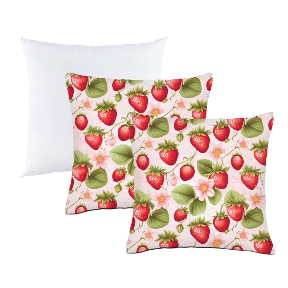 Pink Strawberries Pillow - Image 2