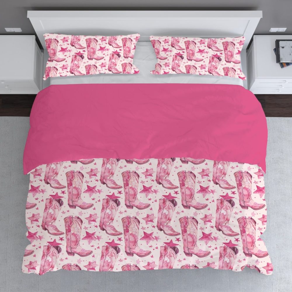 Pink Cowgirl Boots Print Bedding Set - Image 2