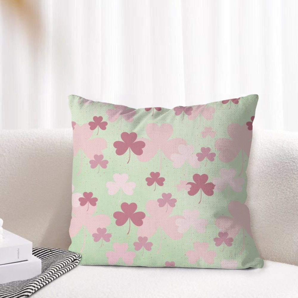 Pink and Green St Patrick's Day Pillow Cover